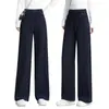 Pantalones de Moda Versátiles a Medida para Mujer de Tiro Alto y Pierna Ancha, Nuevo Estilo Otoño 2026, Rectos Holgados con Cordón, Diseño Simple