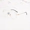 Armações Redondas de Metal para Óculos, Óculos de Aro Completo para Homens e Mulheres, Lentes Lisas, Armações Ópticas da Moda em Semititanium com Lentes de Grau