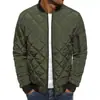 Chaqueta de Algodón Acolchada de Diamantes para Hombre Talla Europea 2026 Cuello Alto Ligera Casual Estilo Americano Abrigo de Algodón Cálido