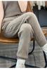 Pantalones de Lana Gruesa 2025 Otoño e Invierno Nuevos para Mujer, Pantalones Casuales Holgados de Cachemira para Ropa Exterior, Pantalones de Diseño de Cintura Alta