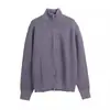 Estilo Margiela Moda Otoño e Invierno Suéter Grueso Cremallera Perezoso Cuello Alto Holgado Casual Moda Marca Chaqueta de Lana