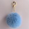 Colgante de bola de pelo sintético de conejo rex de imitación de 8 cm, llavero, accesorios para bolso de joyería DIY, colgante de bola de lana al por mayor