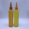 Pet180ml suministro directo de fábrica al por mayor eléctrico para cabello agua botella de plástico botella de tinta tapa de boca puntiaguda hombro redondo botella vacía transparente