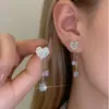Pendientes Europeos y Americanos de Lujo Accesible con Gran Circonita en Forma de Gota Super Brillantes Exquisitos de Gama Alta Completamente Diamantados Pendientes Elegantes para Cena para Mujeres