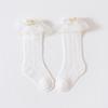 Calcetines de Verano Antimosquitos Calcetines de Encaje Medios-Altos para Bebé Lazo Calcetines para Bebé Niña Boca Suelta Sin Costuras Malla Medias