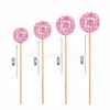 Decoração de Bolo Bola Espelhada Refletiva Amazon Transfronteiriça Plug-In Bola de Espelhos com Palito de Madeira Bola de Decoração de Festa Atacado