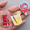 Patches bordados de desenhos animados de comida retrô americana, comida gourmet e bebida, incluindo designs de cola, pizza e sorvete, para atacado de roupas e bagagens