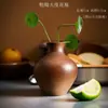 Vaso de Beleza de Grés Chinês Zen Retrô Escritório Arranjo de Flores Hidropônico Cerâmica Interior Desktop Enfeites Recipiente para Flores