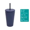 Vaso Sencillo con Popote, Verano Bebida Fría Jugo Refresco, Vaso de Agua de Plástico Portátil de Baja Capacidad, Exclusivamente para Venta Transfronteriza