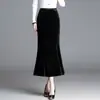 Nueva falda elegante de sirena para mujer, otoño 2026 nueva falda de cintura alta adelgazante que cubre la cadera de longitud media, moderna