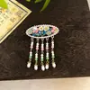 Pasador de Pelo con Borla de Campana de Diamante Azul para Mujer, Accesorio de Pelo Exquisito de Gama Alta, Pinza Lateral, Pasador de Pelo, Pinza BB Lateral de Estilo Antiguo