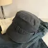 Chapéu de Cavaleiro Retro Estilo Coreano Jeans Preto Topo Plano Moda Verão Feminina Versátil Circunferência da Cabeça Grande Proteção Solar Bico de Pato Boina