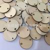 Etiqueta de madera redonda de 2 agujeros para joyería, accesorios de bricolaje, protección del medio ambiente, venta al por mayor, directa de fábrica