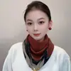 Bufanda Nueva de 65 Cuadrados para Otoño e Invierno con Hebilla Magnética Bufanda Triangular Estampada de Seda y Algodón para Mujer Bufanda de Moda Versátil