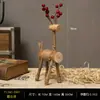 Decoración de Ciervo Hecha a Mano en Carpintería Adorno de Madera para Habitación Escritorio Accesorios para el Hogar Artesanías Creativas de Madera