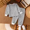 Conjunto de Verano Básico a Rayas de Manga Larga, Estilo Europeo y Americano, para Bebés y Niños, Duoduo Xiyin Transfronterizo