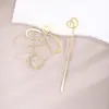 Grampo de Cabelo Curvo Irregularmente e Entrelaçado, Símbolo de Música Metal de Fronteira, Acessório de Cabelo de Moda de Alta Qualidade Criativo e Personalizado para Mulheres
