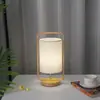 Luminária de mesa LED recarregável de madeira maciça transfronteiriça, luminária de tecido portátil, luz mini de acampamento, controle remoto por toque, luz noturna