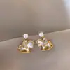 Brincos de Pérola com Zircônia Cristalina do Ano do Zodíaco Pônei Novo Estilo Chinês Retro Versáteis Leve Luxo Brincos de Alta Qualidade para Mulheres