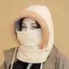 Gorro Lei Feng Invierno Cálido Protectores de Orejas para Hombres y Mujeres Forrado de Felpa Máscara Engrosada a Prueba de Frío Gorra Integrada al Cuello Gorra a Prueba de Viento para Montar