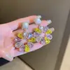 Pendientes y Collar de Flor de Diamante Retro Lujo Accesible Cadena para Clavícula de Gama Alta Set de Joyería Elegante Exquisito a la Moda