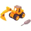 Ornamento de bolo de caminhão de engenharia de escavadeira grande, trator, rolo compactador, guindaste de torre, decoração de bolo infantil para meninos