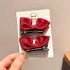Diadema Rojo Festivo con Lazo para Niñas Pasador de Año Nuevo Infantil Pinza de Princesa Pasador para Flequillo Lateral Pasador