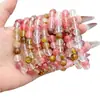 Té de Cáscara de Sandía Natural Cristal de Cristal Pulsera de Cristal Piedra Original Regalo Original para Pareja Regalo de Vacaciones Joyería al por Mayor Mujeres