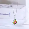 Collar Colgante de Cristal Nuevo Transfronterizo Europeo y Americano Colorido Forma de Gota Taigang Nicho Cadena de Caja Joyería Versátil