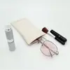 Bolsa de Almacenamiento para Gafas Cuero PU Porta Tarjetas Billetera para Mujeres Bolso de Tela Multiusos con Broche Bolsa Conveniente para Guardar Llaves