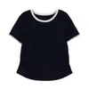 ALINDM Blusa de Verão Emagrecedora Plus Size Feminina para Senhoras Plus Size, Estilo Coreano 100kg Texturizada Ombro Reto Manga Curta Camiseta