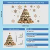 Decoraciones Doradas de Navidad Pegatinas Electrostáticas para Puertas y Ventanas de Vidrio Papá Noel Hombre de Jengibre Tren Gato