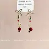 Pendientes Largos de Moda con Forma de Estrella y Borla para Árbol de Navidad Dulce, Pendientes Rojos de Año Nuevo de Gama Alta para Mujer