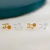 Aretes de Camelia, Suaves y Elegantes, Aretes de Flor de Rosa Incrustados de Diamantes, Super Hada Celebridad de Internet, Gama Alta, Aretes Pequeños con Aroma para Mujer