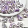 Ding Yi Perla de Imitación Bicolor Barroca Luna Fría Chapado ABS Morado Claro Agujero Recto Cuentas Sueltas Accesorios para Cadena de Teléfono DIY