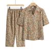 Roupas de meia-idade e idosas de verão mãe conjunto de duas peças senhora senhora casual manga curta de meia-idade e idoso conjunto de duas peças roupas de avó feminina