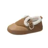 Zapatos Birkenstock Retro Redondos con Bloques de Color para Mujer, Forrados de Felpa, Engrosados y Cálidos, Suela Blanda para Otoño e Invierno, Mocasines Cómodos y de Moda con Suela Plana