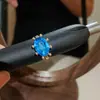 Anillo Geométrico Abierto de Pedrería de Colores Transfronterizo Europeo y Americano Moda Lujo Ligero Sensación de Alta Gama Anillo para Dedo Índice Anillo Versátil para el Viaje