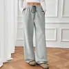 Pantalones Casuales Rectos de Comercio Exterior Transfronterizo Europeo y Americano de Amazon, Nuevo Color de Bloqueo Otoñal, Cintura Elástica, Pantalones Largos para Mujer
