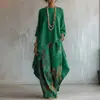 Traje Amarillo Estampado Estilo Europeo y Americano Nuevo 2026 para Mujer, Conjunto de Dos Piezas con Pantalones Anchos Holgados de Verano, Estilo Moderno Casual a la Moda