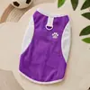 Chaleco de Malla para Mascotas de Primavera y Verano Estampado de Pata de Perro Flor Anillo D de Tracción Ropa para Perros y Gatos