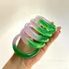 Nuevo Pulsera Degradada de Piedra de Cuarzo, Pulsera de Colores Primaverales Verde y Morado, Pulsera de Jade Transparente y Húmeda, Suministro Mayorista de Joyería