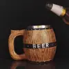 Taza de Cerveza de Madera de Acero Inoxidable Alemán, Alto Valor Estético, Cubo de Cerveza de Gran Capacidad, Suministros para Bar, Taza Popular para Cerveza de Barril