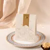 2025 Nueva Caja de Dulces de Boda Blanco Crema Mochila Retro Francesa Lazo Color Champán Textura Ins Caja de Dulces de Boda