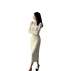 Vestido de tricô elegante de inverno para senhora, vestido base justo de manga comprida para usar sob um casaco, vestido de tricô para mulheres no outono e inverno