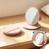 Espejo plegable PU multicolor macaron, espejo de maquillaje portátil de escritorio con soporte, espejo de belleza portátil para estudiantes con tapa abatible
