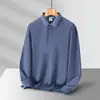 Camisa Polo de Negocios Otoñal con Cuello Solapa y Manga Larga para Hombre, Ropa de Trabajo de Alta Gama, Camisa Publicitaria Cultural con Bordado y Estampado