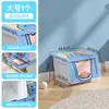 Caja de almacenamiento de juguetes y libros de hipopótamo de dibujos animados para niños, caja de almacenamiento de bocadillos de gran capacidad con tapa abatible de apertura frontal para escritorio de estudiante