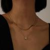Collar Mini Burbuja 26 Letras Grandes Transfronterizo Europeo y Americano, Collar Multicapa Espiga, Regalo, Versátil y de Nicho