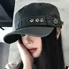 Sombrero de Equitación Retro con Estrella y Copa Plana para Mujer, Modelo Nuevo 2026, Para Cabezas Grandes, Sombrero Adelgazante, Gorra de Béisbol Versátil y de Moda